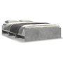 Voir la diapositive 2 : VIDAXL Cadre de lit sans matelas gris beton 135x190 cm bois ingenierie