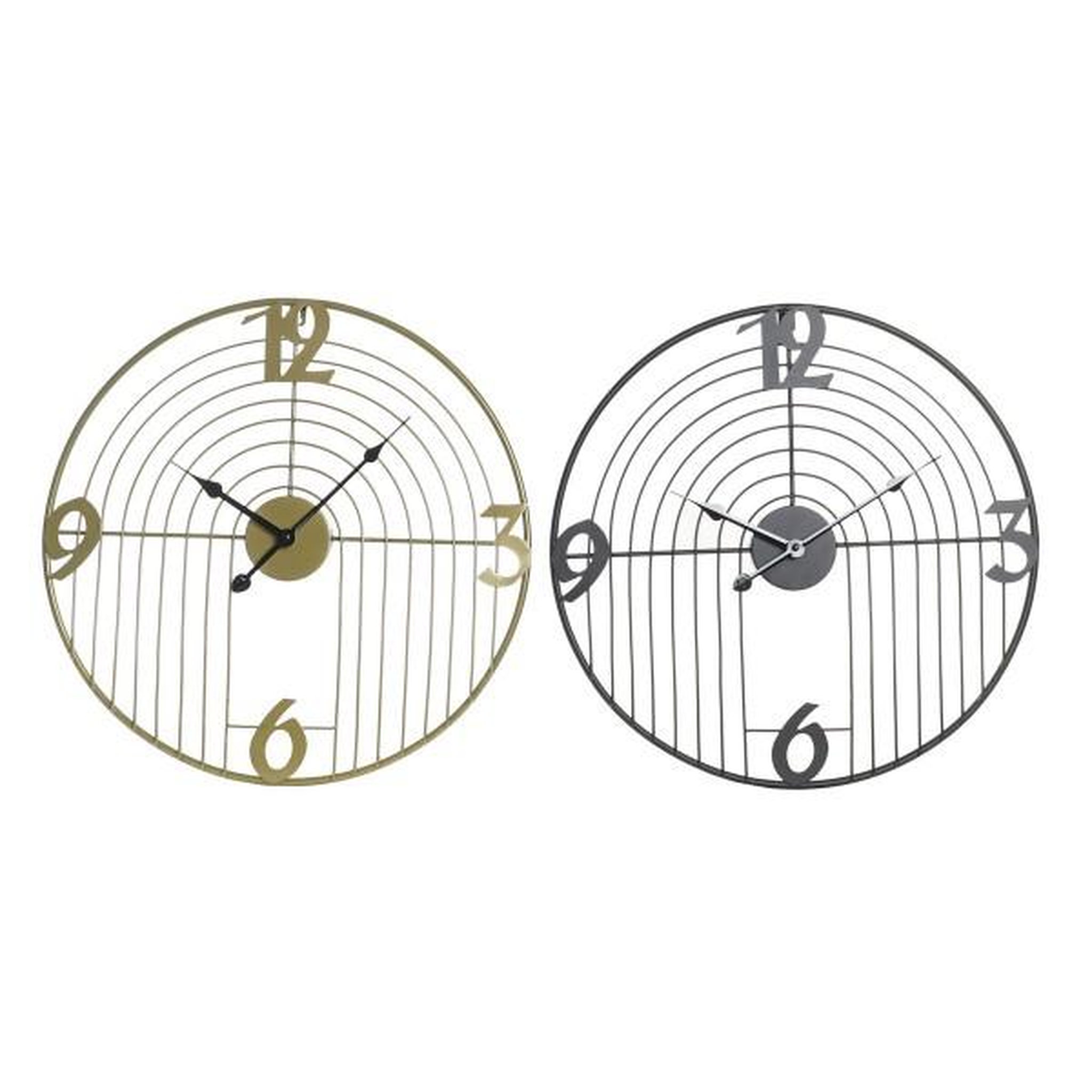 Voir la diapositive 1 : AAAAA Horloge Murale DKD Home Decor Noir Doré Métal Moderne 45 x 3 x 45 cm (2 Unités)
