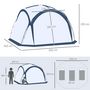 Voir la diapositive 3 : OUTSUNNY Tente de camping dôme familiale 6-8 personnes - 4 portes en filet zippées, tissu Oxford amovible, crochet lampe, sac de transport - dim. 350L x 350l x 230H cm - blanc bleu