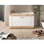 Voir la diapositive 4 : BEST MOBILIER Coventry - meuble à chaussures - blanc et bois - 80x47 cm