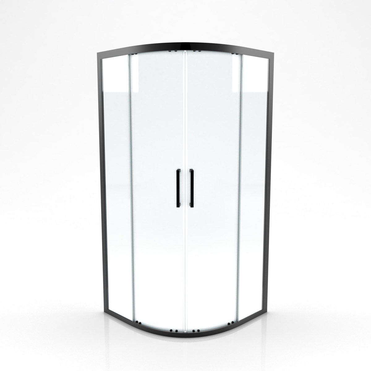 Aurlane Porte de douche coulissante quart de cercle noire 90x200 cm - ROUND FACTORY