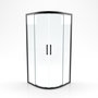 Voir la diapositive 2 : Aurlane Porte de douche coulissante quart de cercle noire 90x200 cm - ROUND FACTORY
