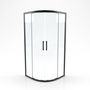 Voir la diapositive 2 : Aurlane Porte de douche coulissante quart de cercle noire 90x200 cm - ROUND FACTORY