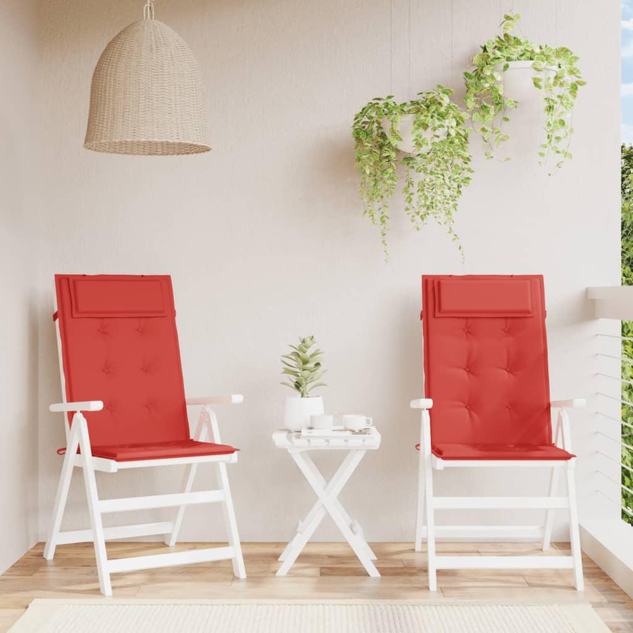 Voir la diapositive 1 : VIDAXL Coussins de chaise a dossier haut lot de 2 rouge tissu oxford