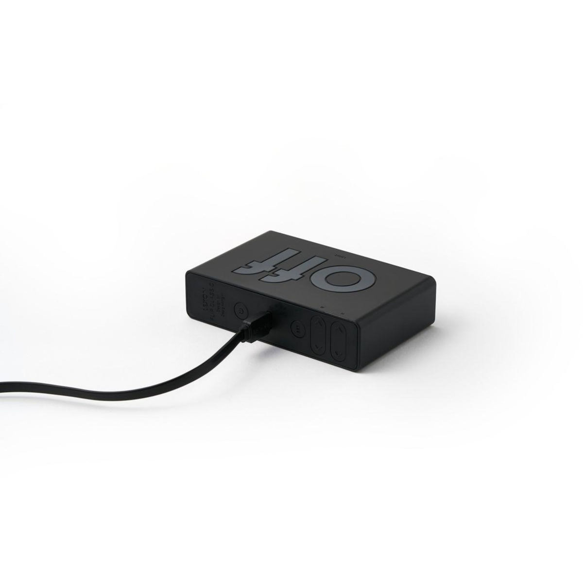 LEXON Réveil Flip Classic Rechargeable en USB-C Noir