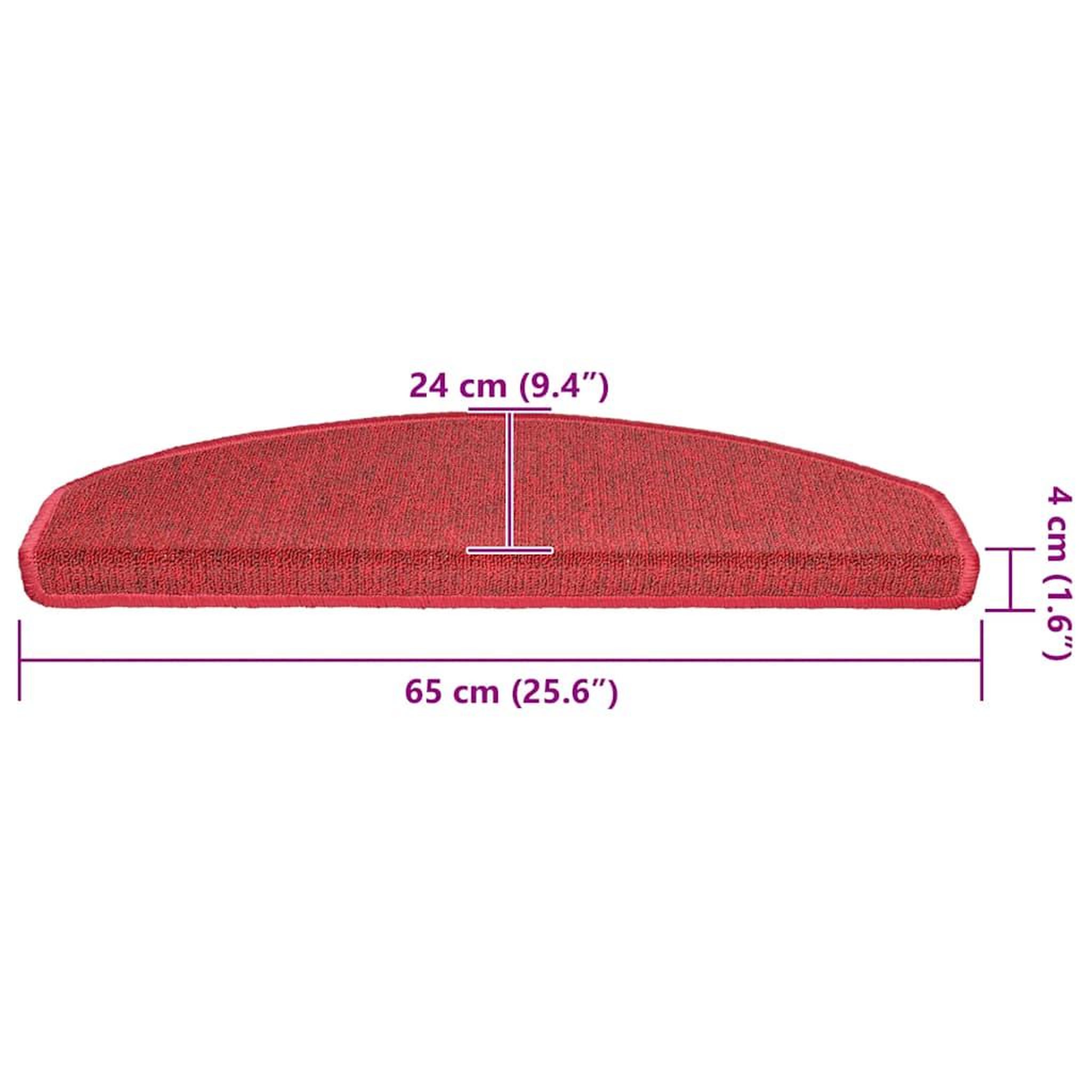 Voir la diapositive 6 : VIDAXL Tapis d'escalier 20 pcs rouge bordeaux 65x24x4 cm