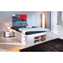 Voir la diapositive 3 : Lit multi-rangements en pin massif 160x200cm SLEEP