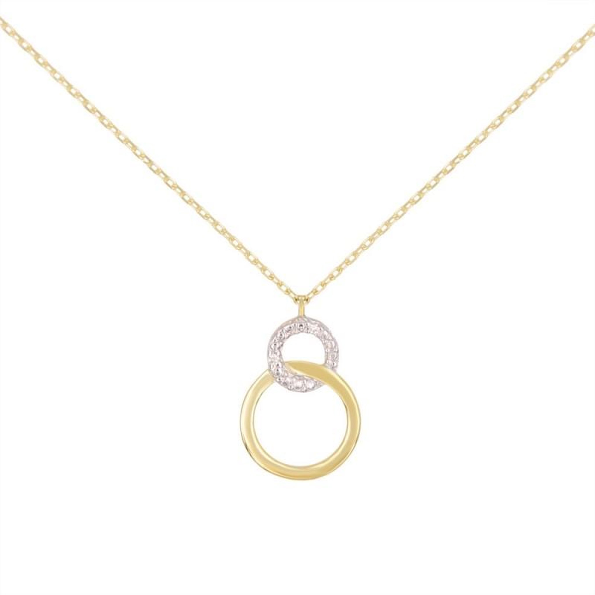 L'ATELIER D'AZUR Collier Or Jaune et Diamants - Motif Anneaux - Femme