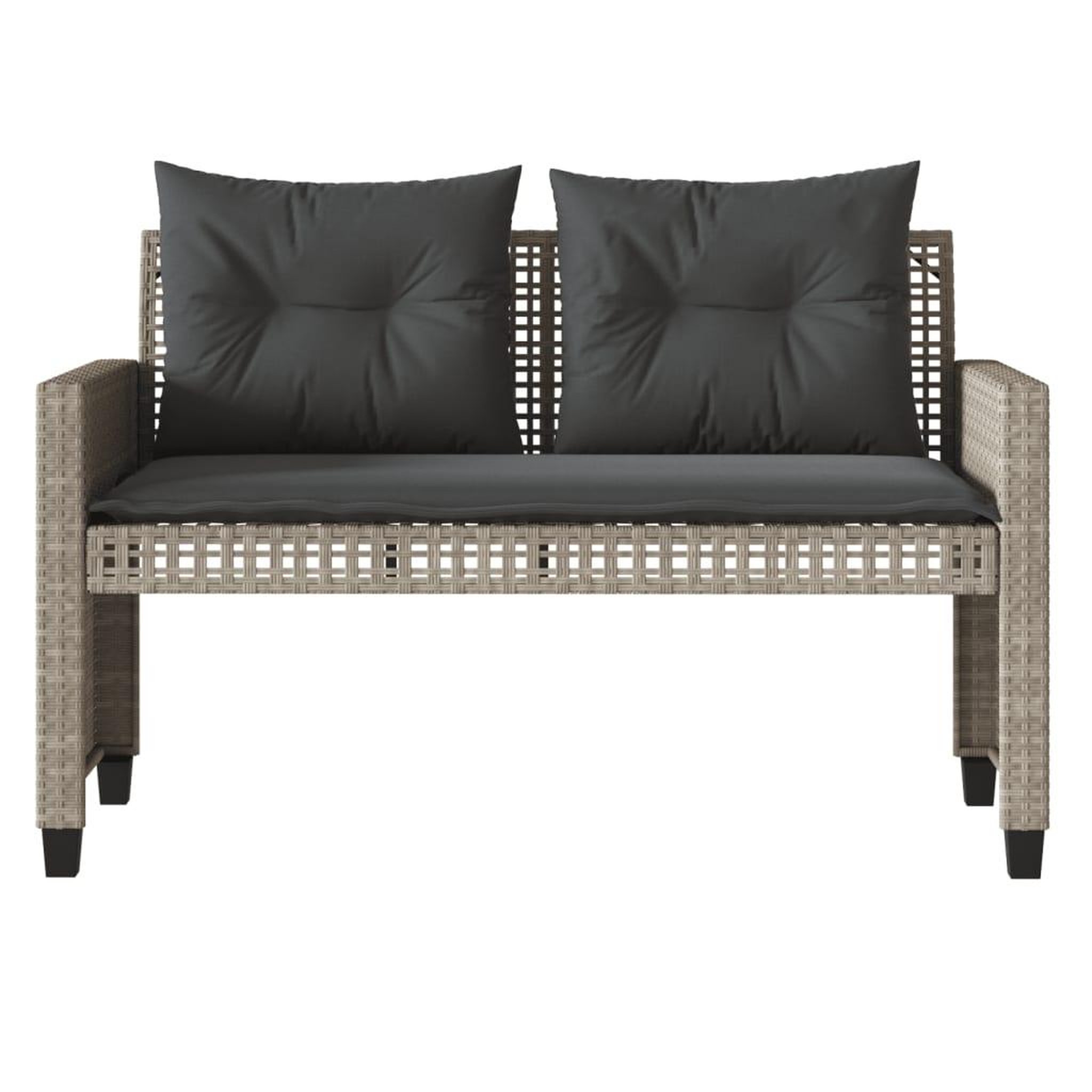 Voir la diapositive 5 : VIDAXL Salon de jardin avec coussins 4 pcs gris clair poly rotin verre
