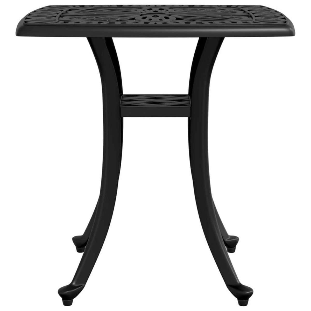 VIDAXL Table de jardin noir 53x53x53 cm aluminium coule