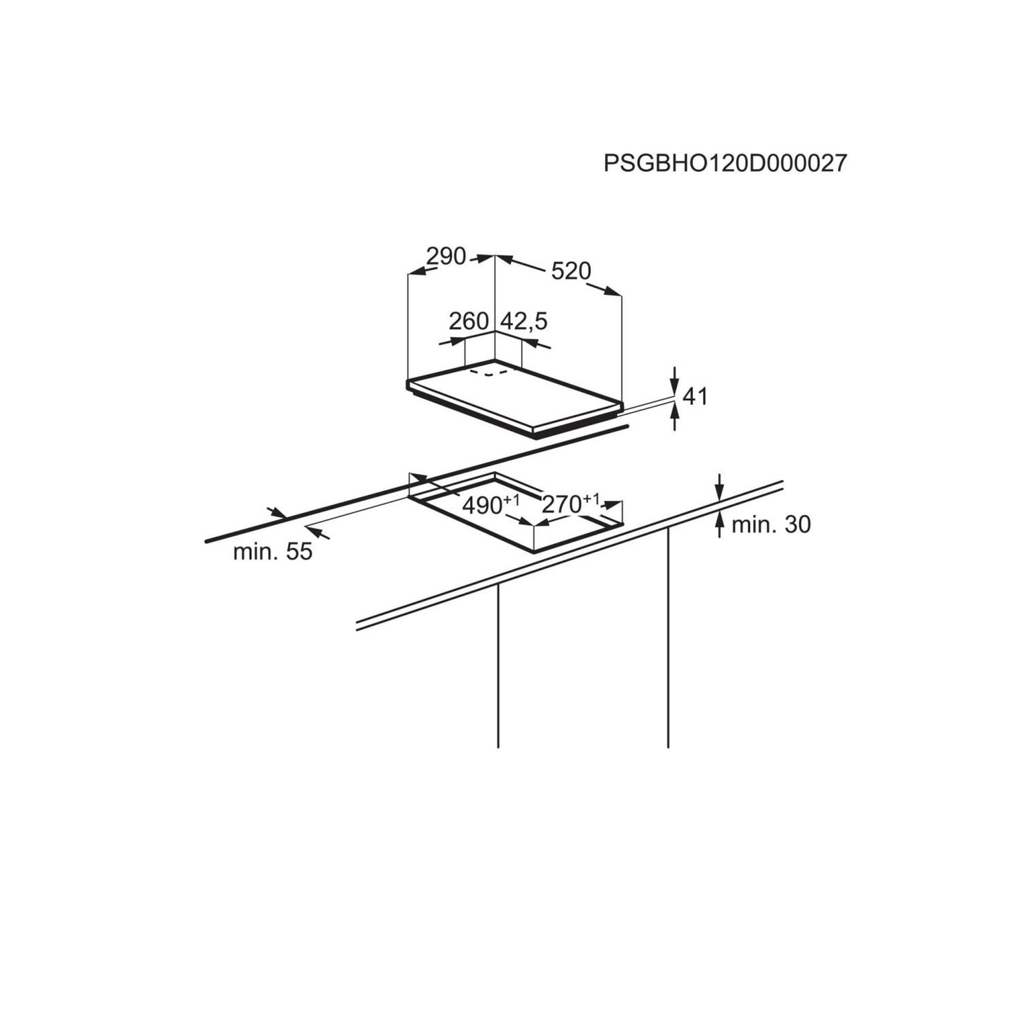 Voir la diapositive 3 : ELECTROLUX Table domino verre gaz 30cm 3900w noir - EGC3322NVK
