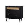 Voir la diapositive 4 : BEST MOBILIER Goto - commode - noir et cannage - 80 cm