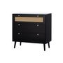 Voir la diapositive 4 : BEST MOBILIER Goto - commode - noir et cannage - 80 cm