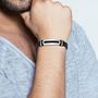 Voir la diapositive 2 : SC CRYSTAL Bracelet homme en silicone et acier inoxydable