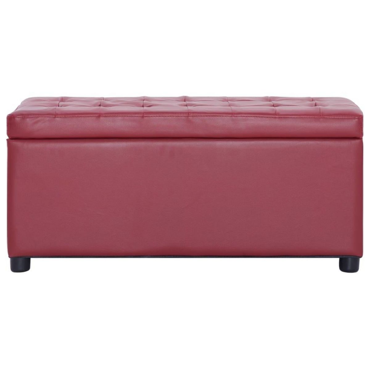 VIDAXL Pouf de rangement 87,5 cm Rouge bordeaux Similicuir