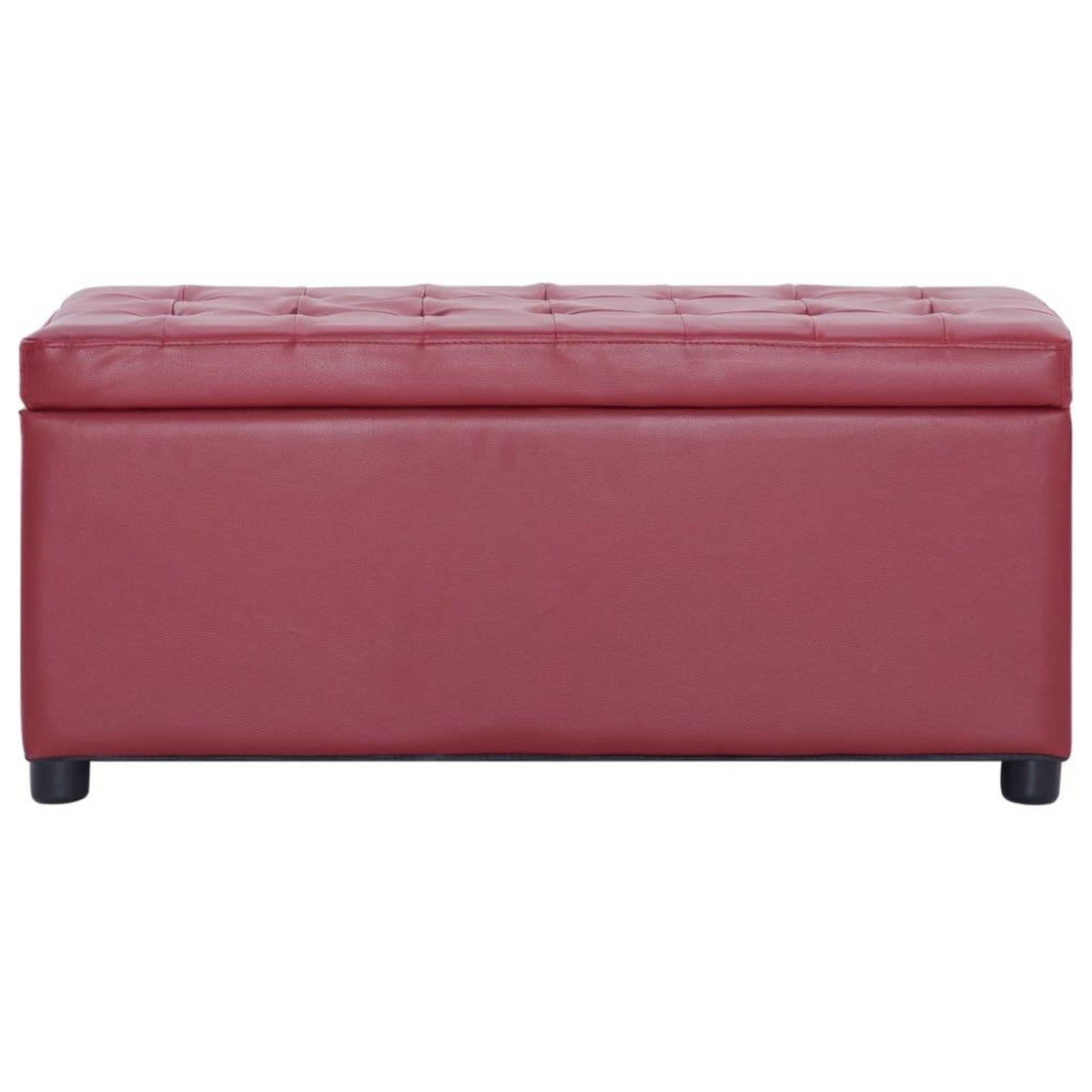 VIDAXL Pouf de rangement 87,5 cm Rouge bordeaux Similicuir