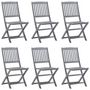 Voir la diapositive 3 : VIDAXL Chaises pliables d'exterieur lot de 6 et coussins Bois d'acacia