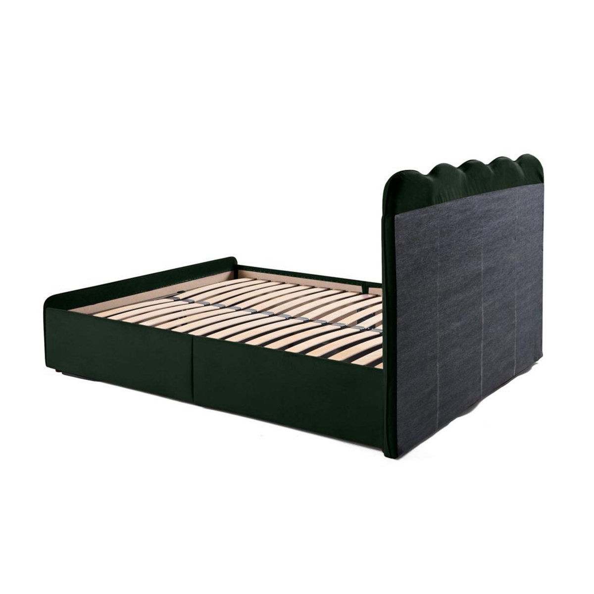 BEST MOBILIER Kahlo - lit coffre - 140x190 - en velours - sommier inclus