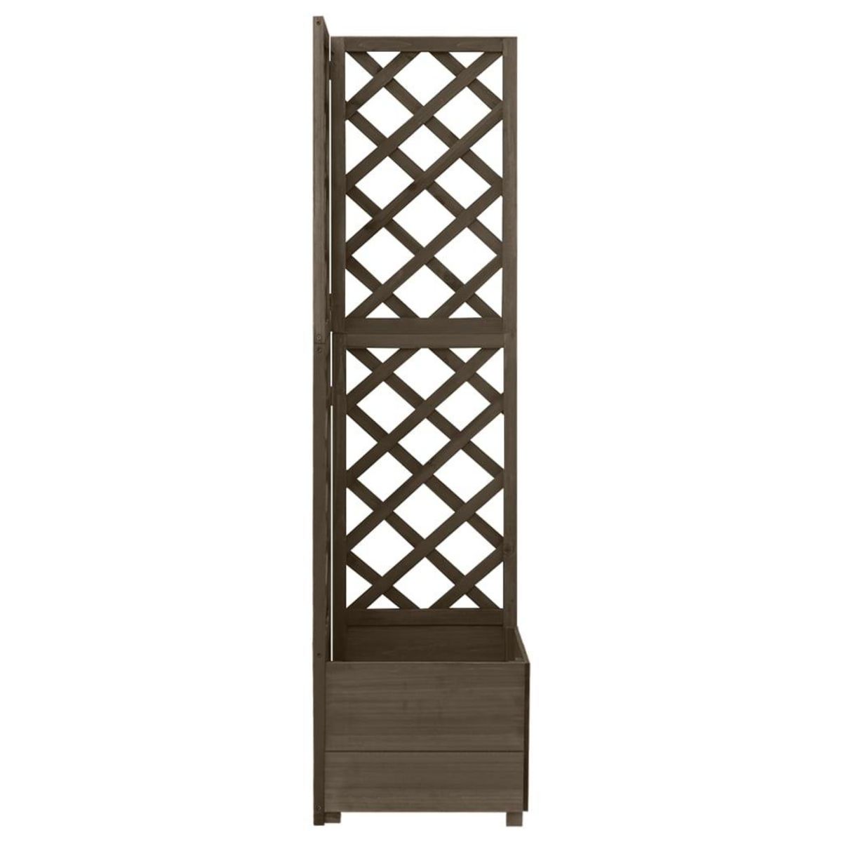 VIDAXL Jardiniere d'angle en treillis Gris 40x40x150 cm Bois de sapin