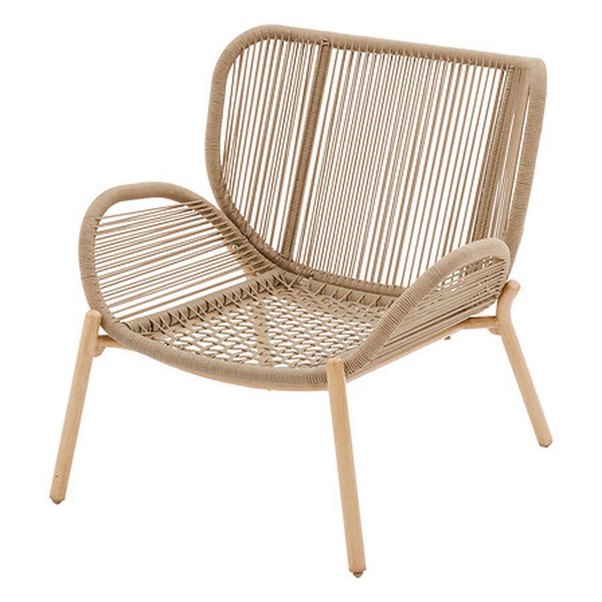 HESPERIDE Fauteuil de salon de jardin en acier effet bois MELOANE - Taupe