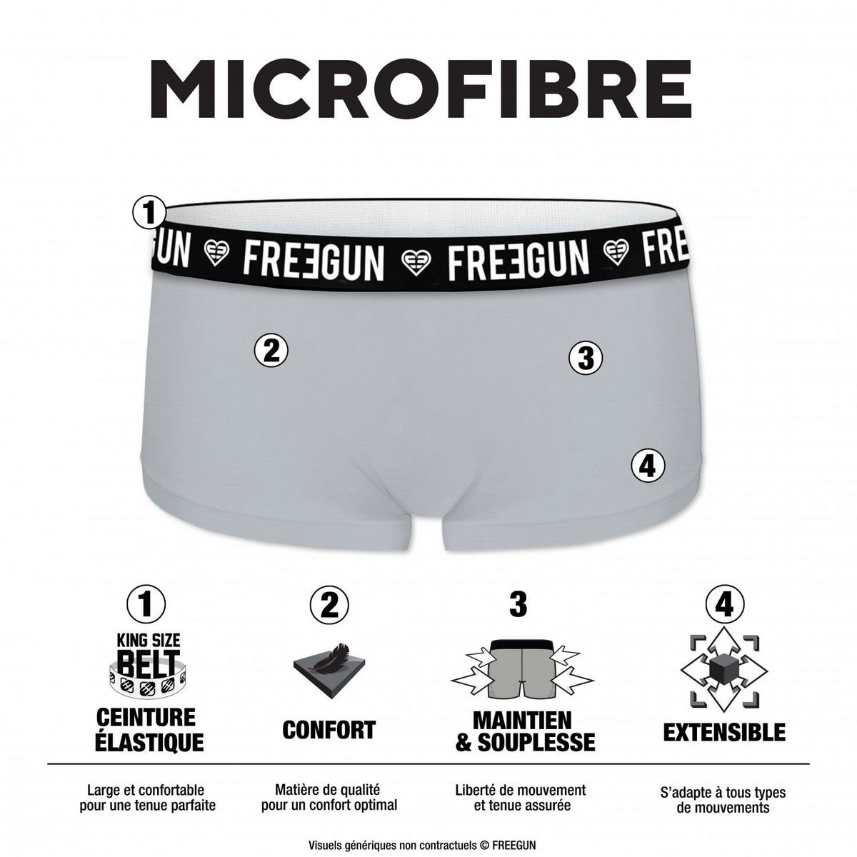 FREEGUN Pack Surprise de 3 Shortys microfibre fille