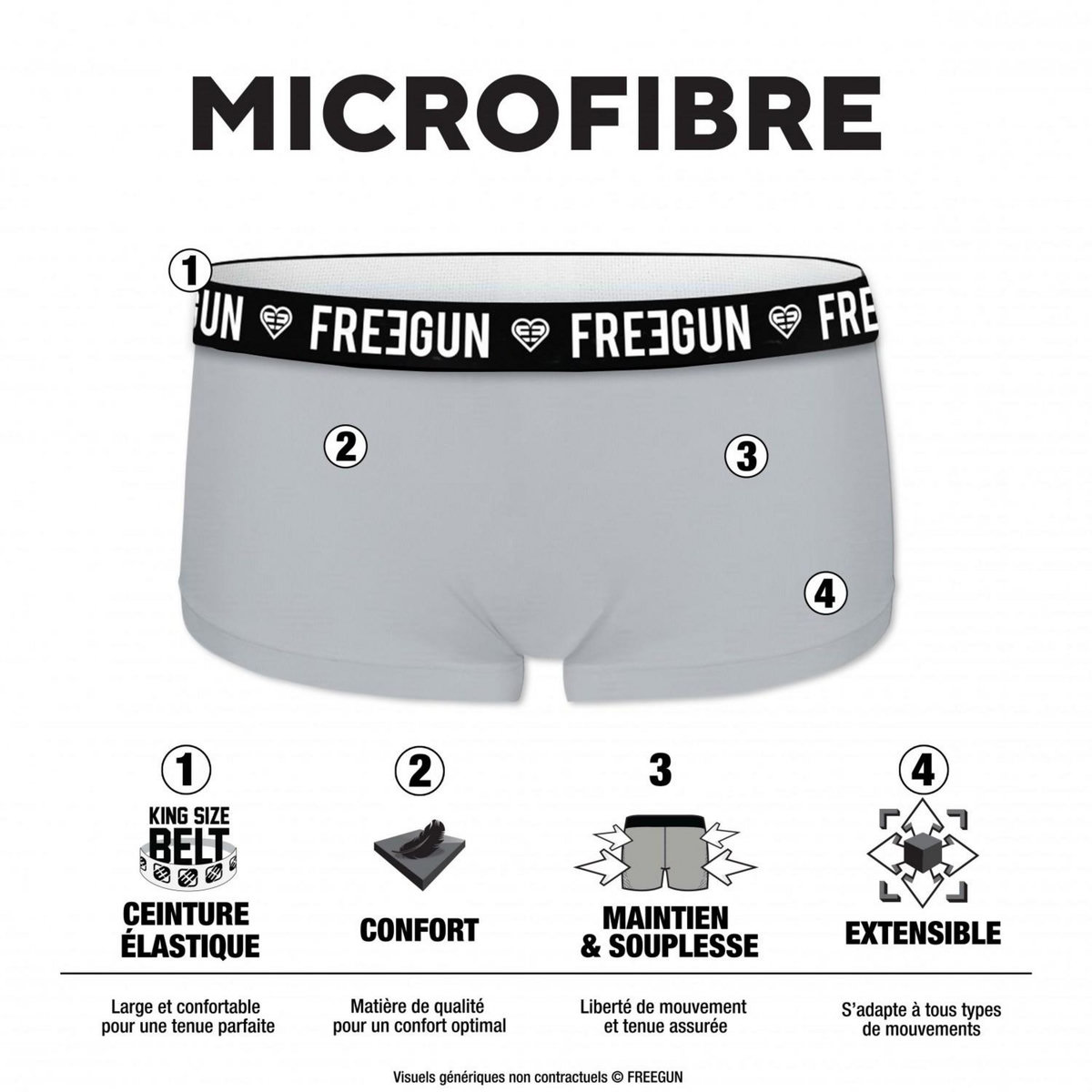 FREEGUN Pack Surprise de 3 Shortys microfibre fille