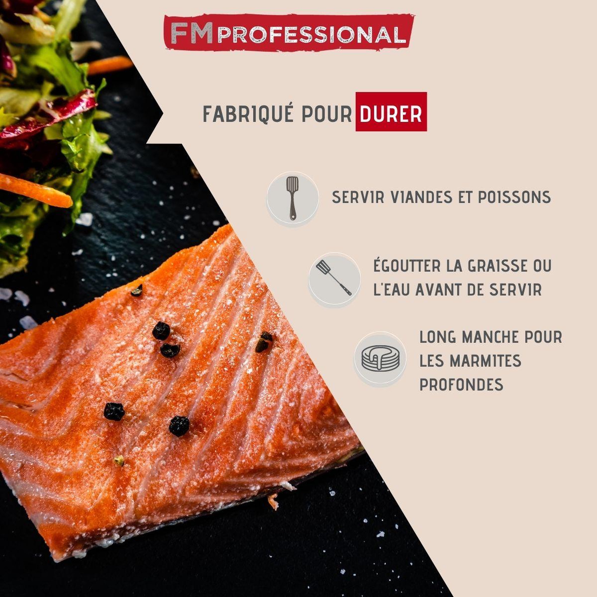 Voir la diapositive 2 : FM PROFESSIONAL Pelle de cuisine et barbecue 50,6 cm FM Professional Divers