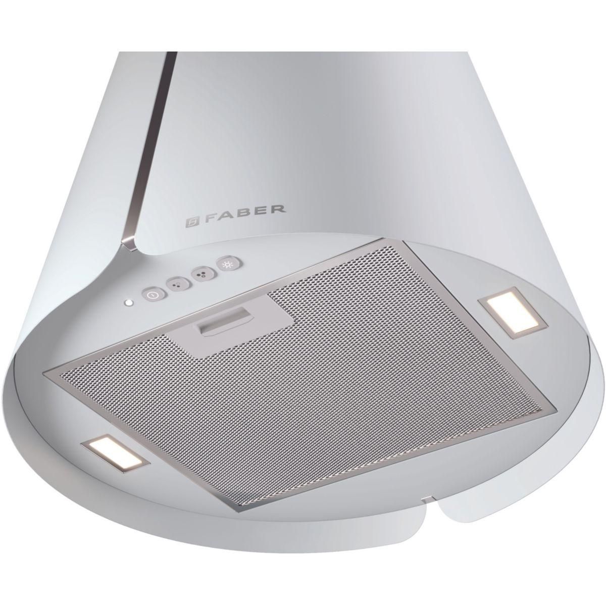 faber Hotte décorative îlot BEAT 430 BLANC