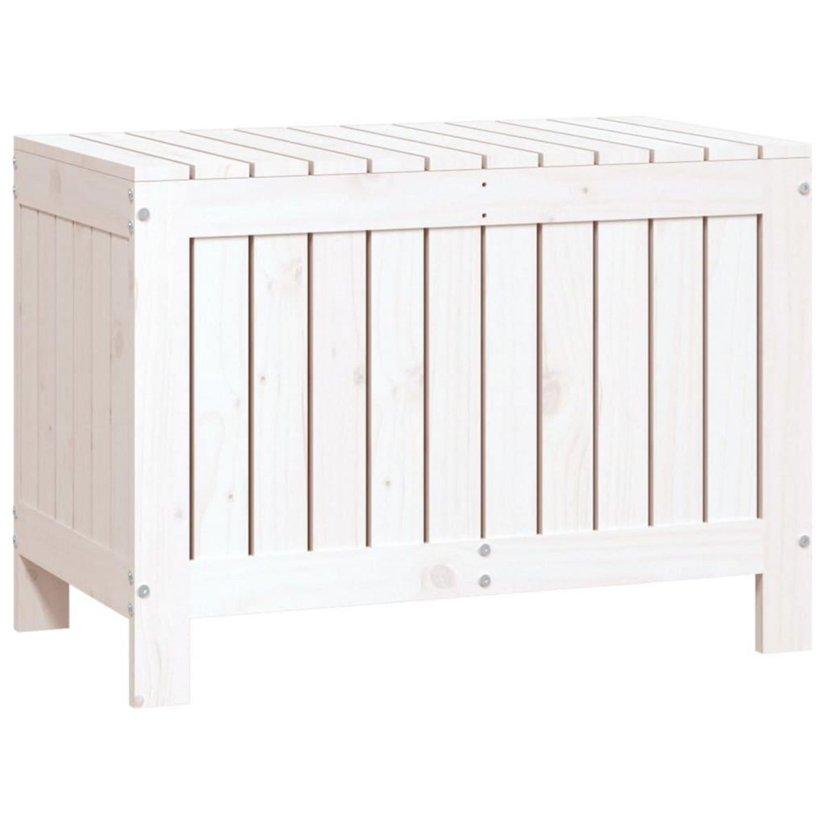 VIDAXL Boîte de rangement de jardin Blanc 76x42,5x54 cm Bois de pin