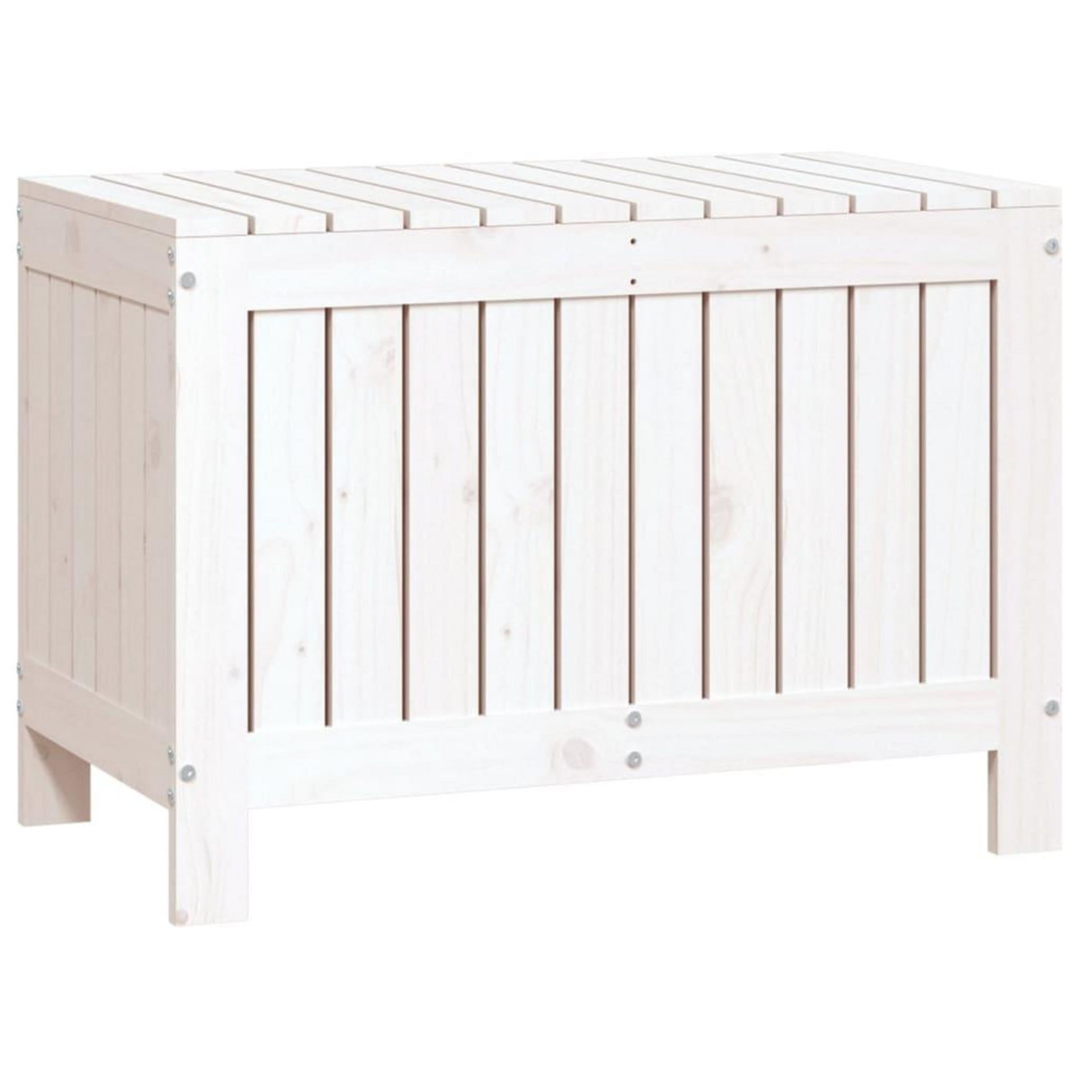 VIDAXL Boîte de rangement de jardin Blanc 76x42,5x54 cm Bois de pin