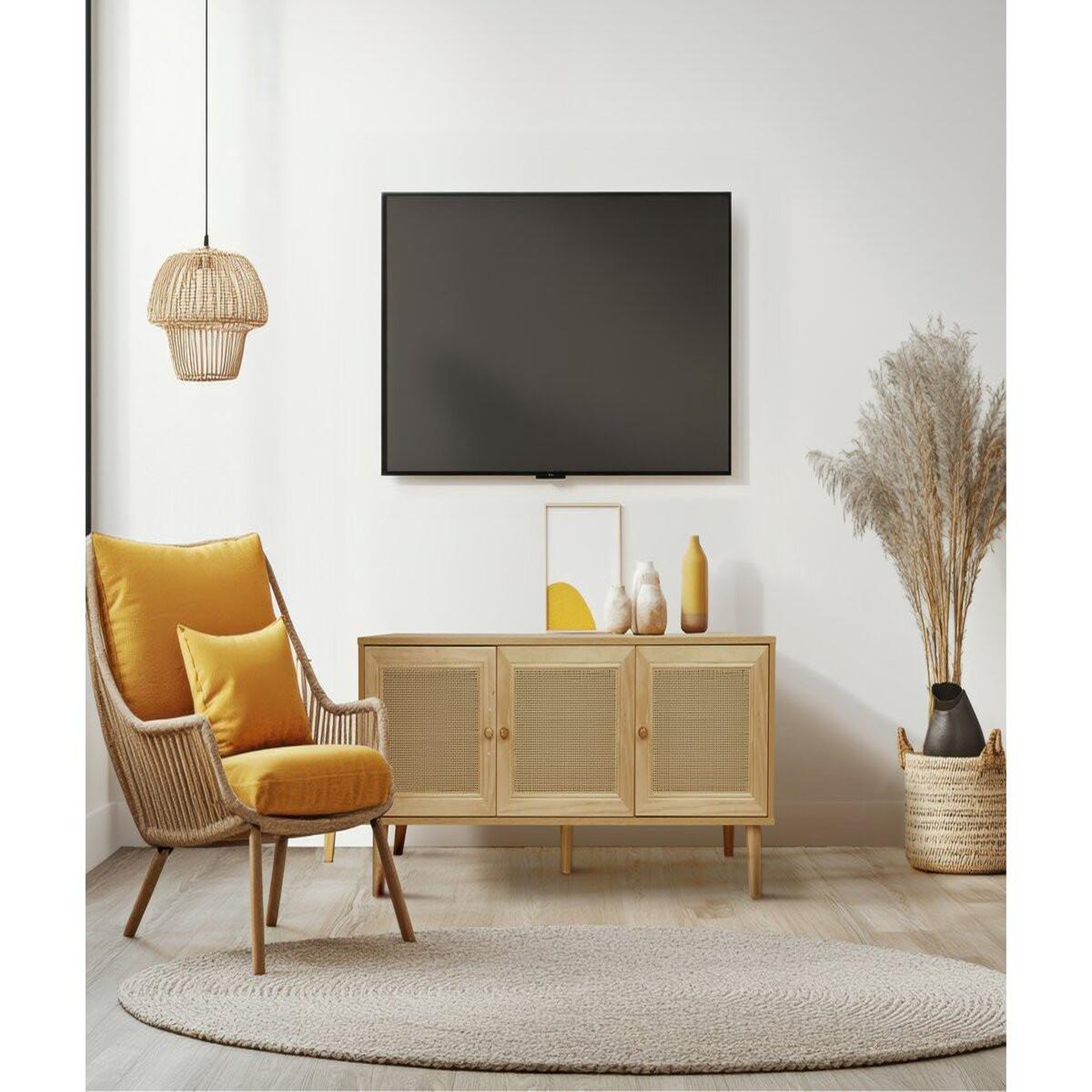 Voir la diapositive 2 : Habitat et Jardin Buffet style cannage  neuille  - 120 x 40 x 71.5 cm - beige