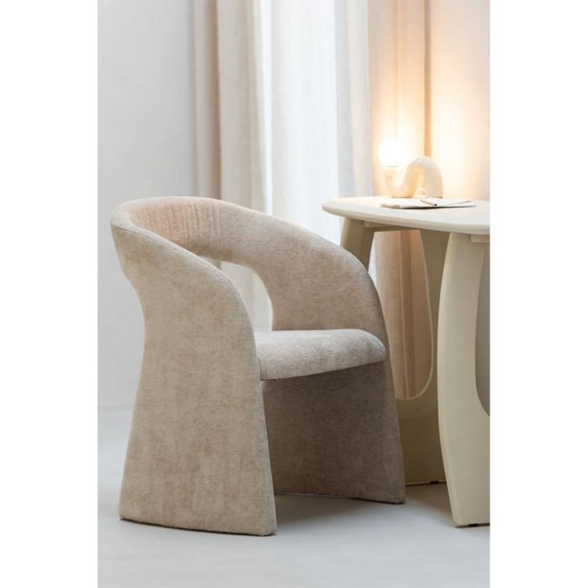 Paris Prix Lampe à Poser Design  Pierre  22cm Beige