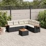 Voir la diapositive 1 : VIDAXL Salon de jardin 7 pcs avec coussins noir resine tressee