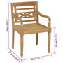 Voir la diapositive 6 : VIDAXL Chaises Batavia lot de 2 avec coussins anthracite Bois de teck