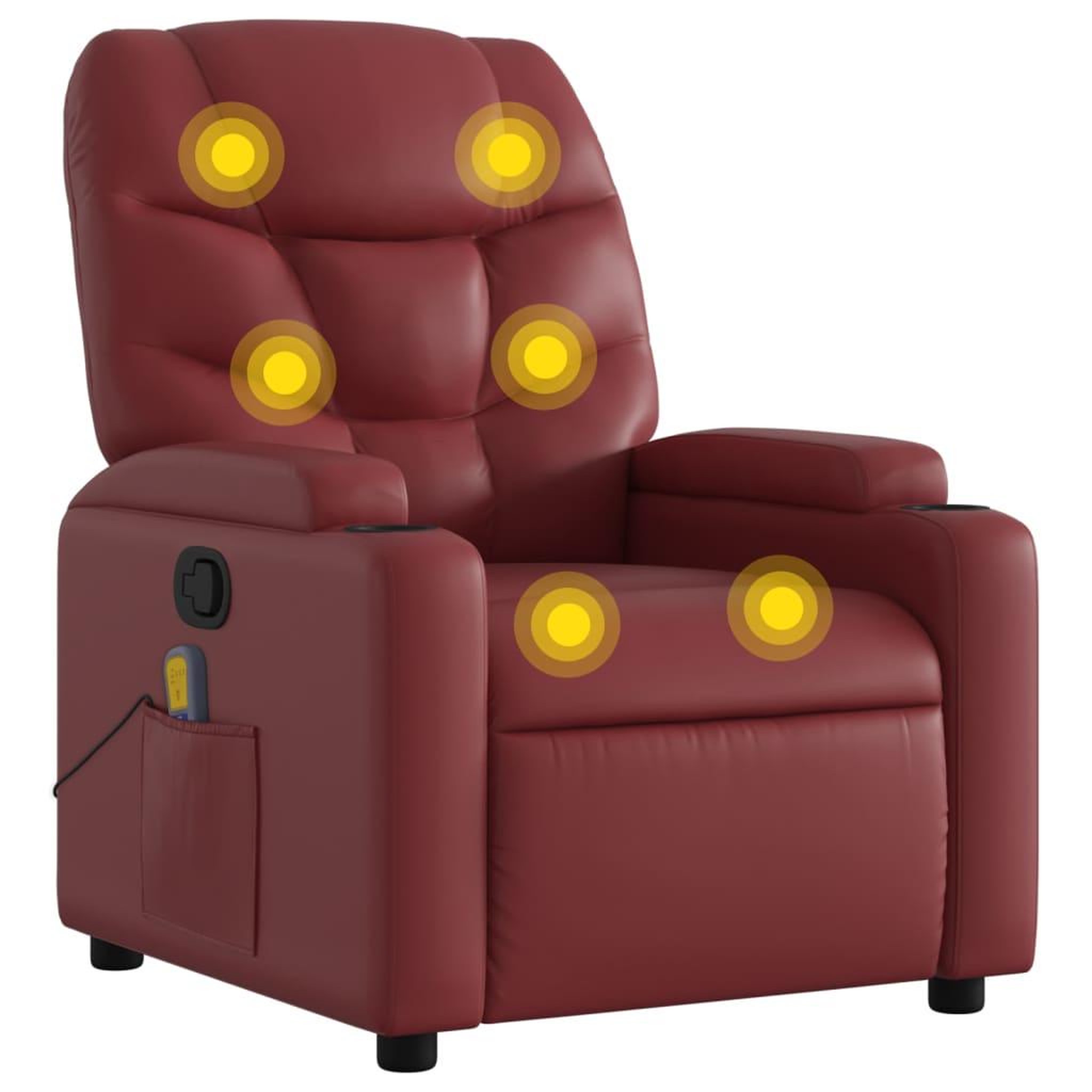 Voir la diapositive 2 : VIDAXL Fauteuil de massage inclinable Rouge bordeaux Similicuir