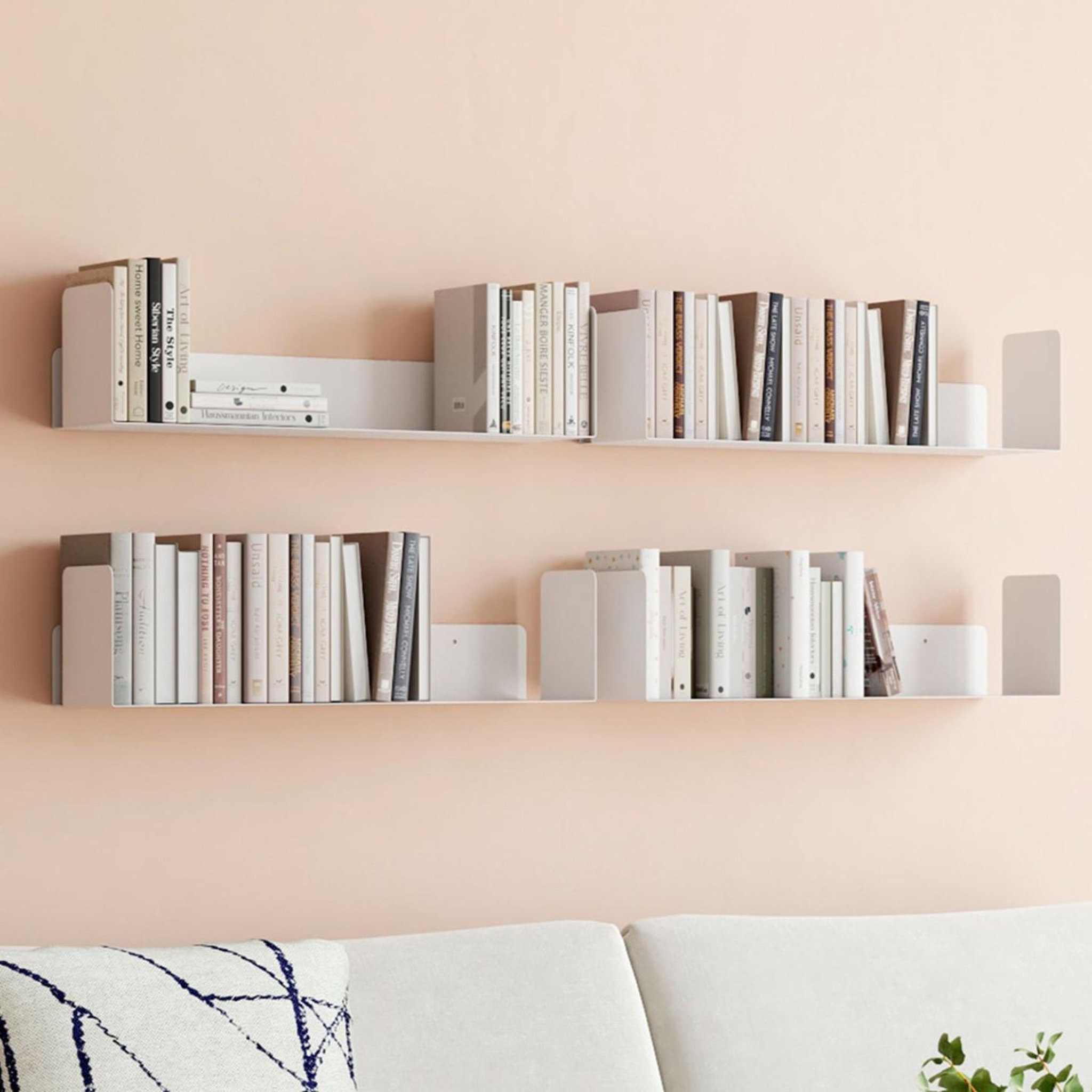 Voir la diapositive 3 : ID MARKET Lot de 4 étagères 60x15 cm pour livres metra blanches