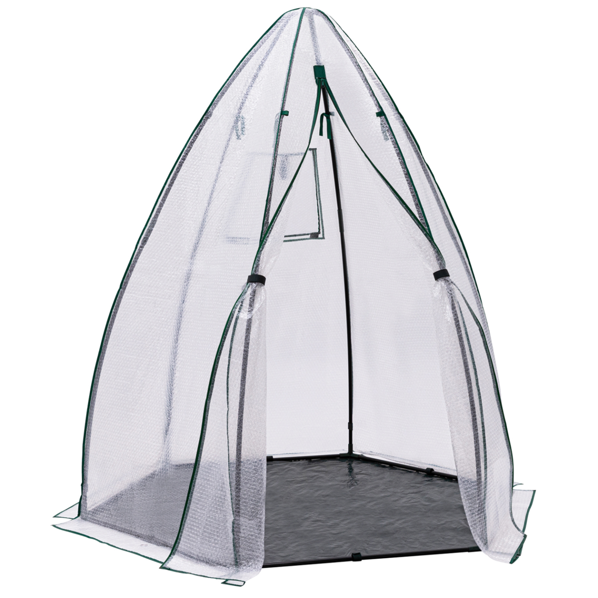 Voir la diapositive 4 : ID MARKET Serre d'hivernage dôme bâche bulle 160 x 160 x 180 cm maxi chaleur balcon et terrasse