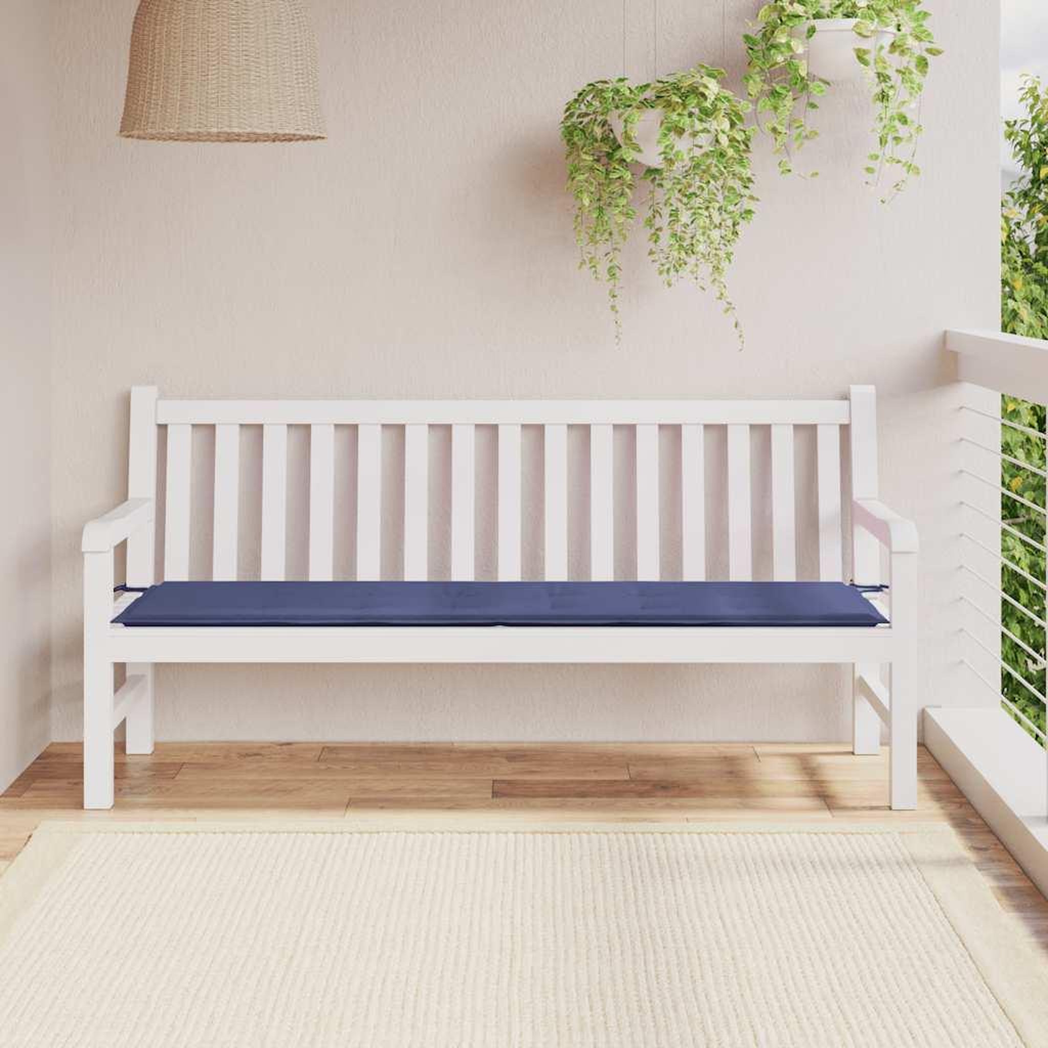 VIDAXL Coussin de banc de jardin bleu marine 180x50x3 cm tissu oxford
