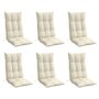 Voir la diapositive 3 : VIDAXL Coussins de chaise a dossier haut lot de 6 creme tissu oxford