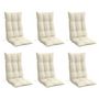 Voir la diapositive 3 : VIDAXL Coussins de chaise a dossier haut lot de 6 creme tissu oxford