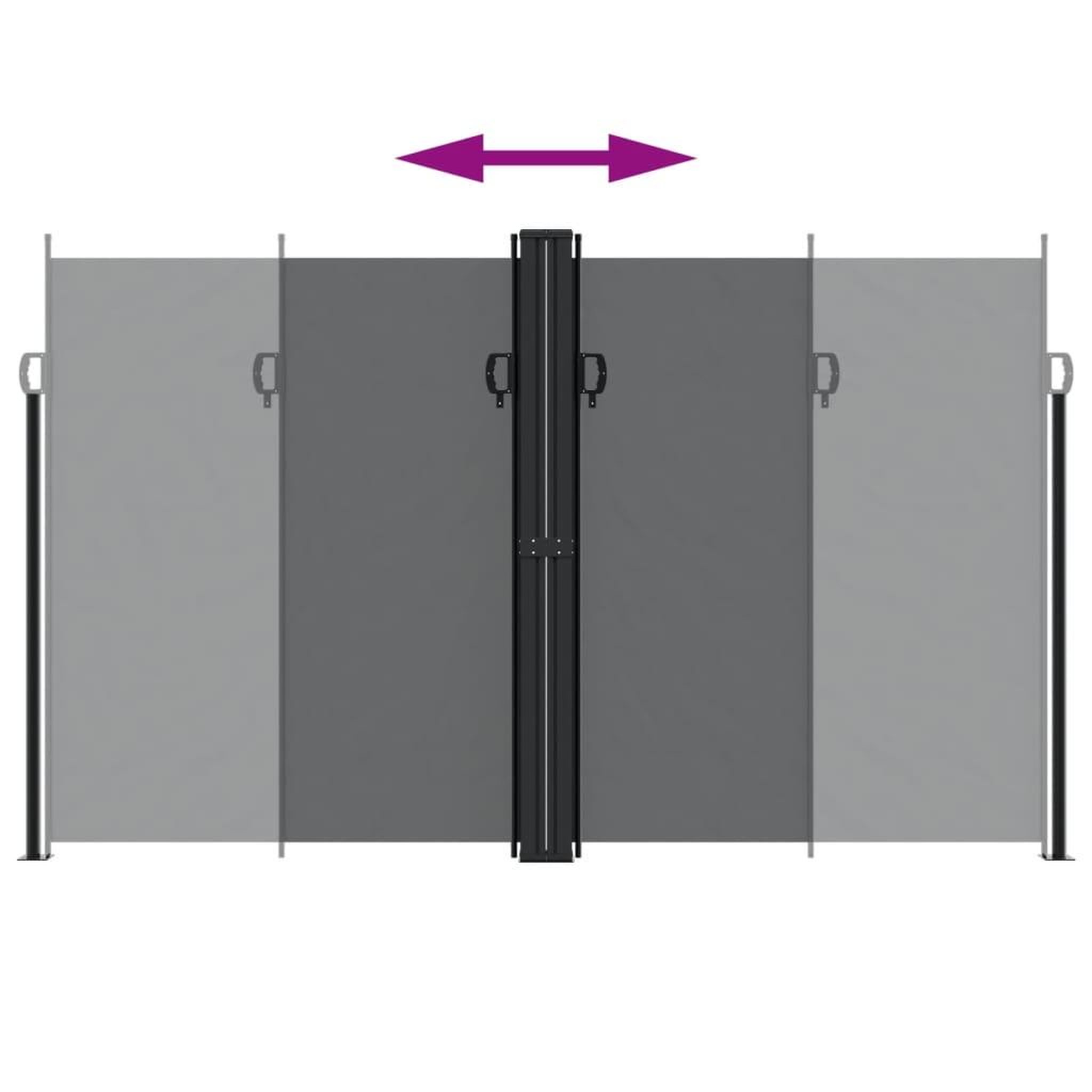 Voir la diapositive 5 : VIDAXL Auvent lateral retractable Noir 200x1200 cm