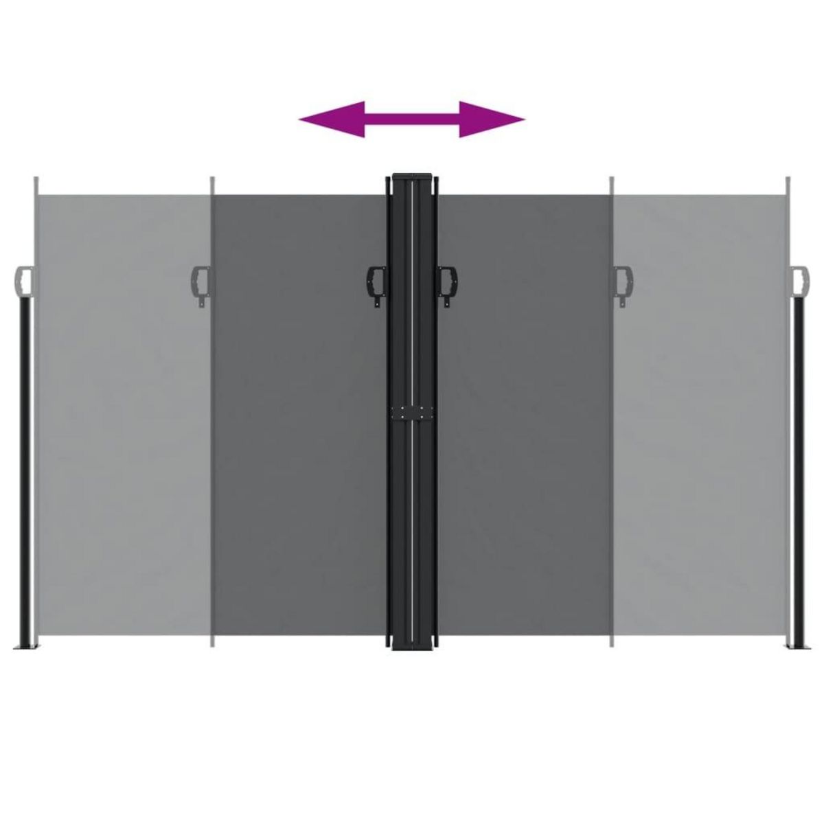 VIDAXL Auvent lateral retractable Noir 200x1200 cm