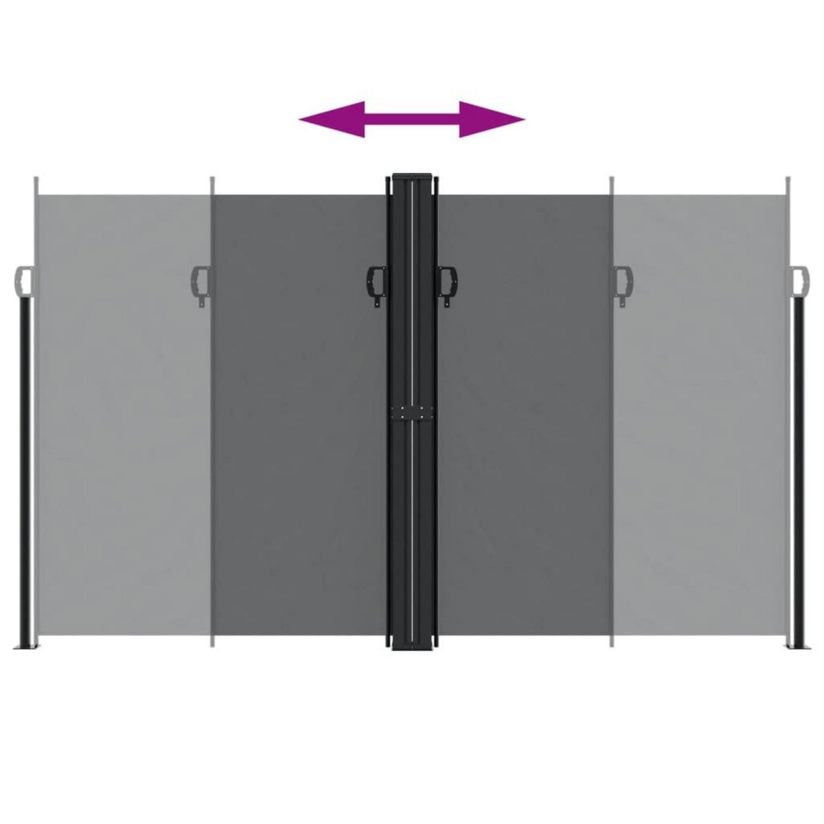 VIDAXL Auvent lateral retractable Noir 200x1200 cm