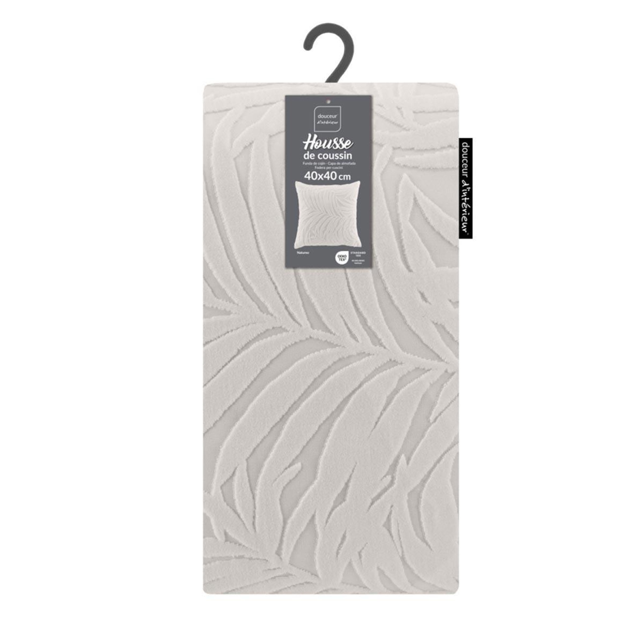 Voir la diapositive 4 : Douceur d'Intérieur Housse de coussin en velours  natureo  40x40cm naturel