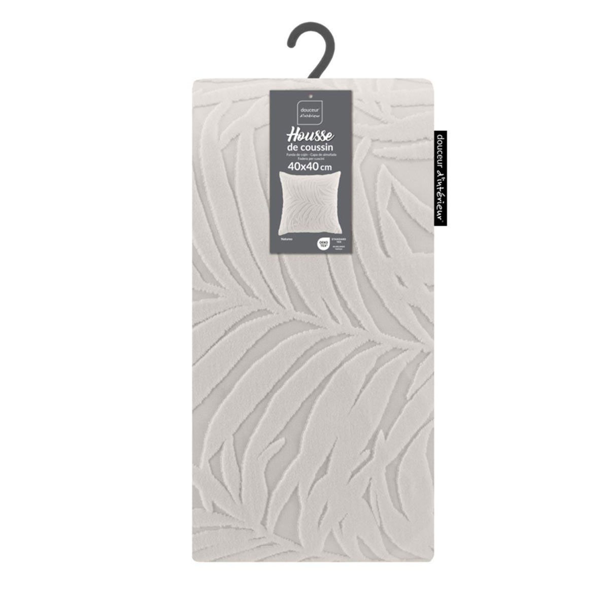 Paris Prix Housse de Coussin en Velours  Natureo  40x40cm Naturel