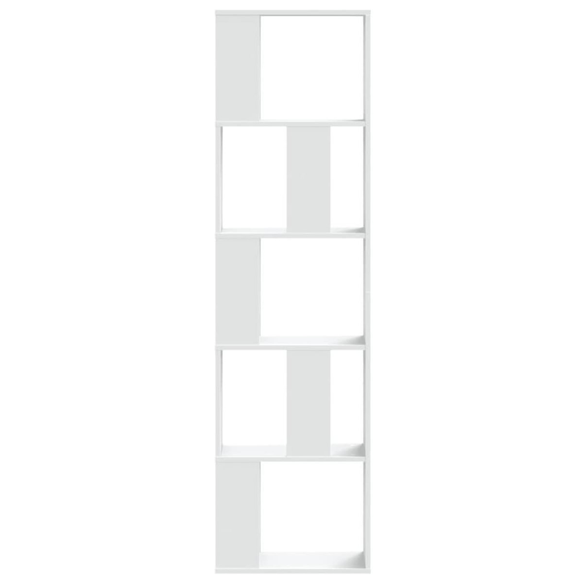 VIDAXL Bibliotheque 5 niveaux blanc 45x23,5x162,5 cm bois d'ingenierie