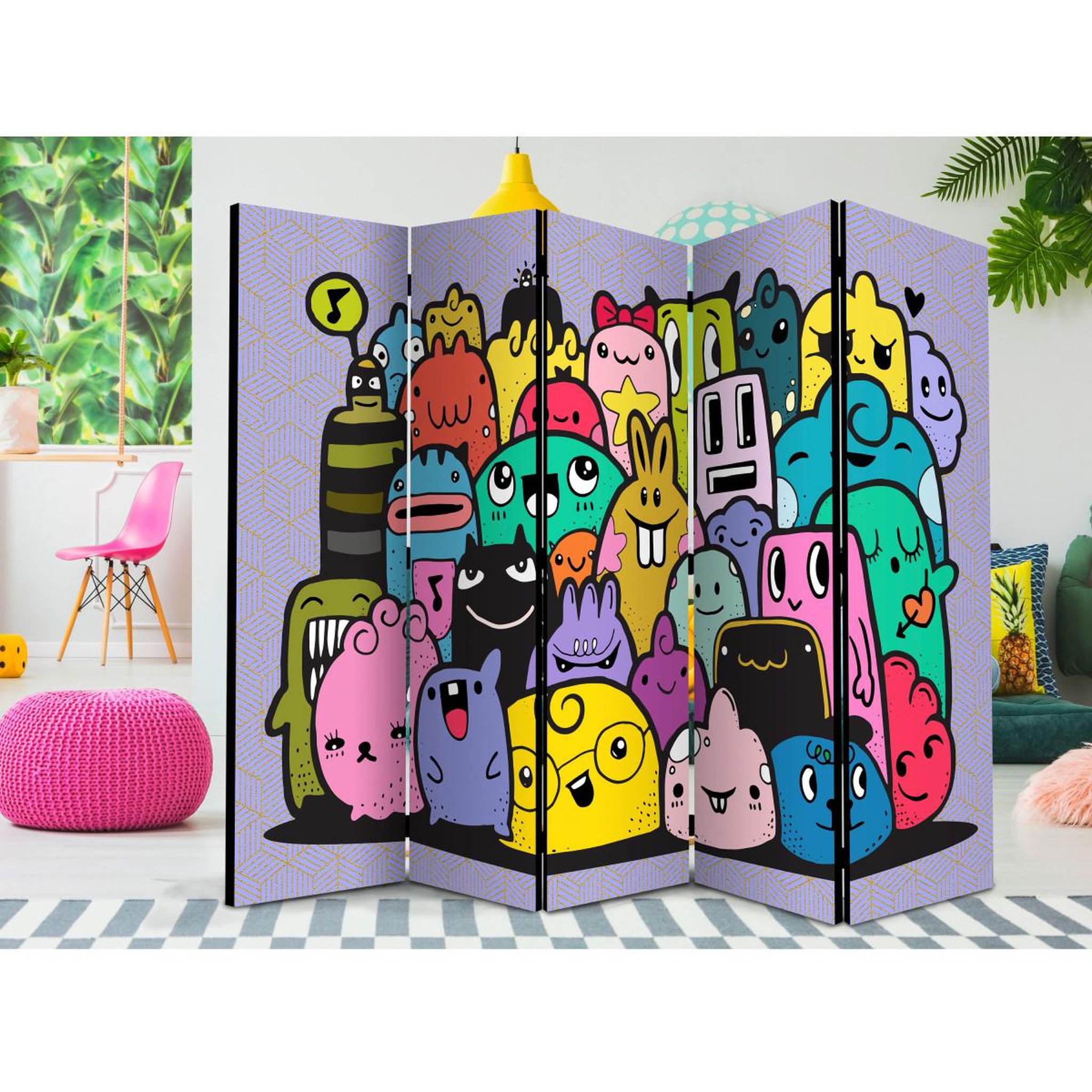 Voir la diapositive 2 : Paris Prix Paravent 5 Volets  Monsters From 3rd C Grade  172x225cm