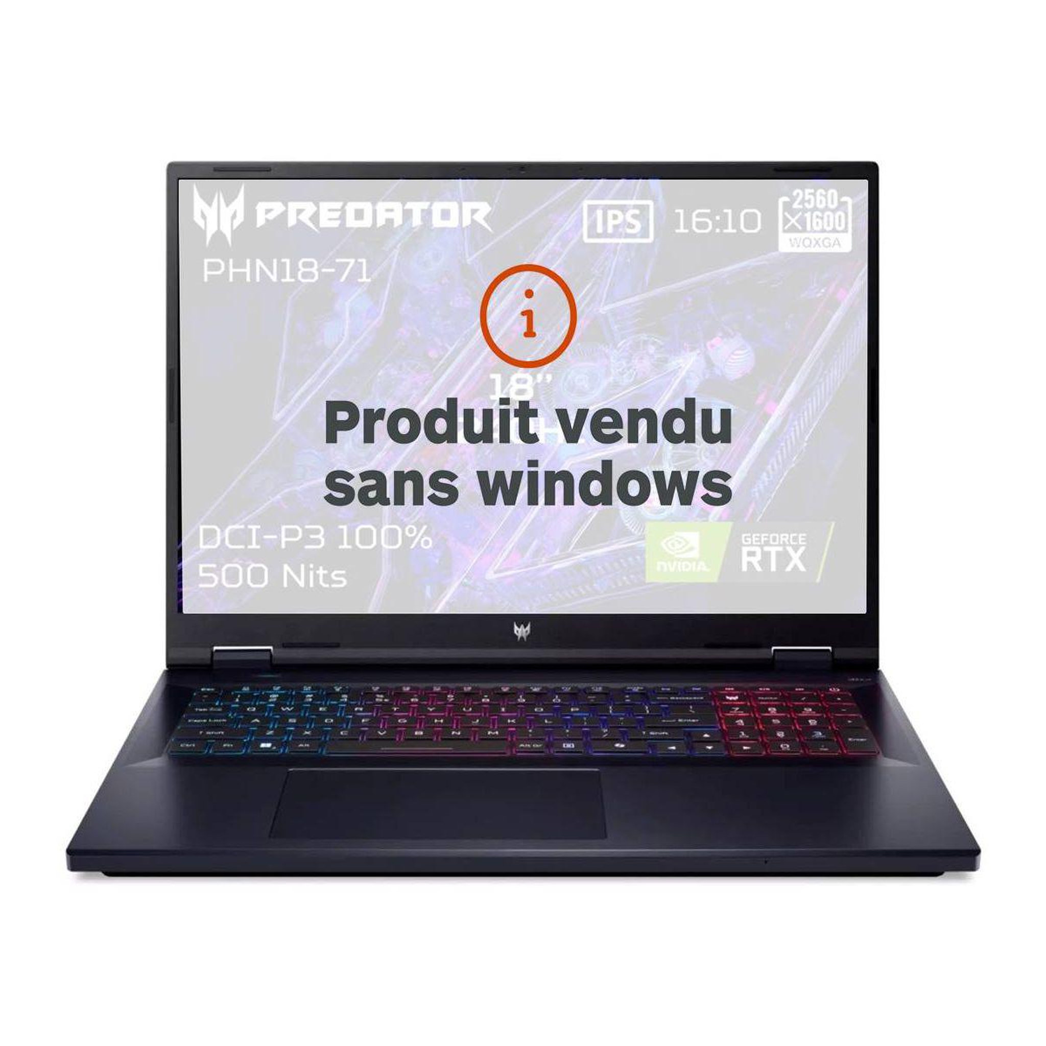 Voir la diapositive 1 : ACER PC Gamer Predator Helios Neo 18-71-79YZ Sans OS