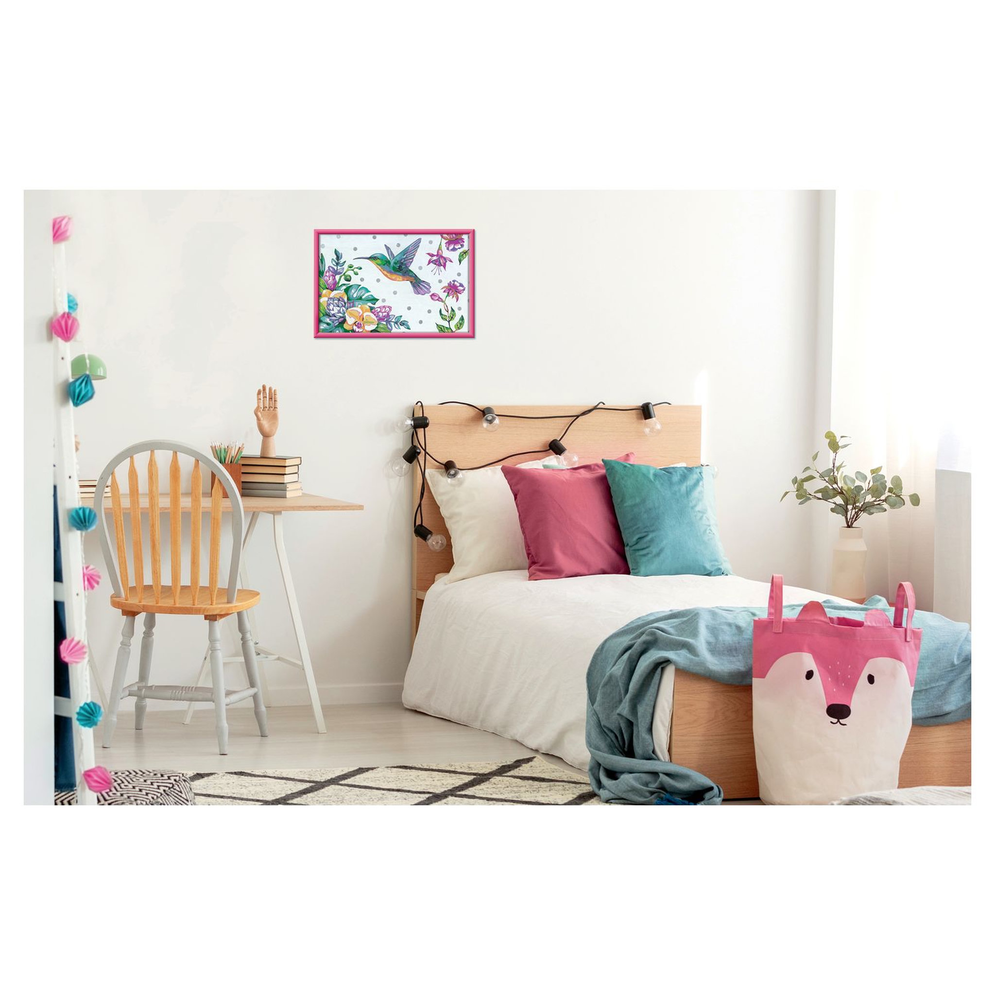 Voir la diapositive 3 : RAVENSBURGER Tableau Colibri et fleurs exotiques - Grand format - Numéro d'art