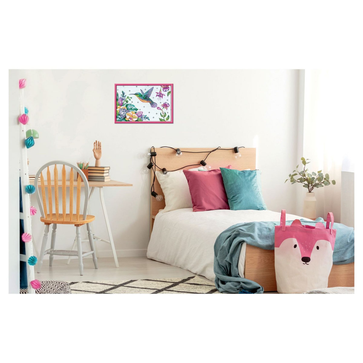 RAVENSBURGER Tableau Colibri et fleurs exotiques - Grand format - Numéro d'art